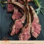 Smoked Lamb Chops pinterest text on light background