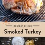 Borbon Brined Smoked Turkey Pinterest Pin with Text on light background