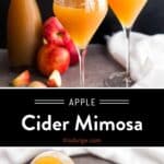 Apple Cider Mimosa Pinterest Pin text on dark background