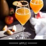 Sparkling Cider Cocktail Pinterest Pin with text on dark background