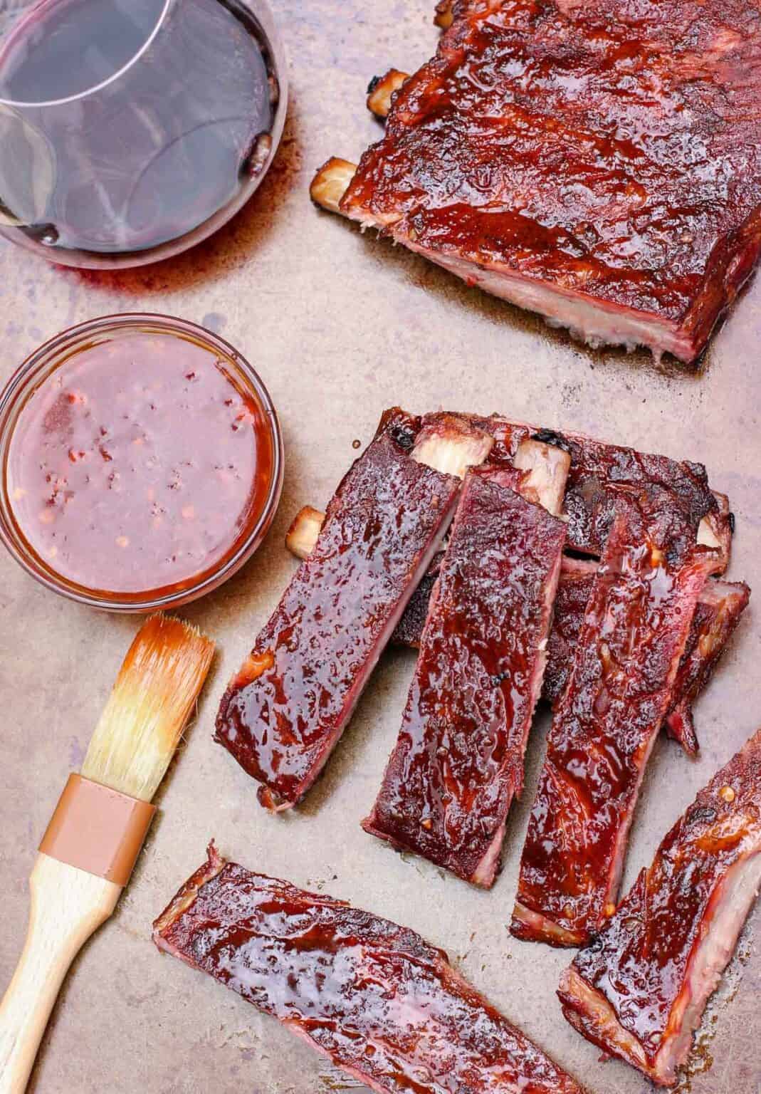 Smoked Pork Ribs with Chinese Five Spice Rub and Thai Chili Glaze