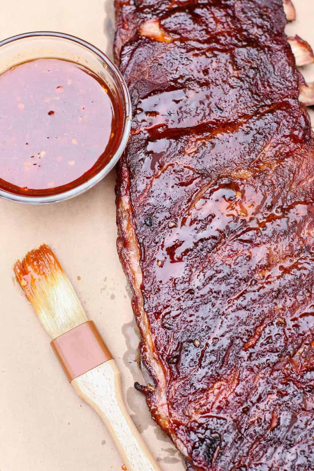 Smoked Pork Ribs with Chinese Five Spice Rub and Thai Chili Glaze
