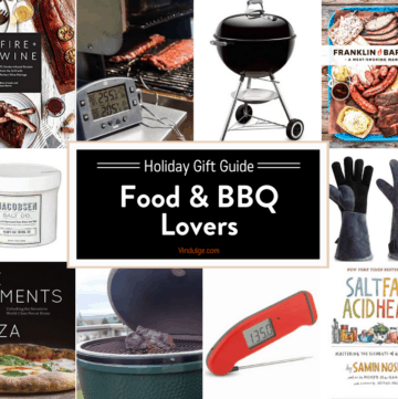 Vindulge collage of our food and bbq gift guide.