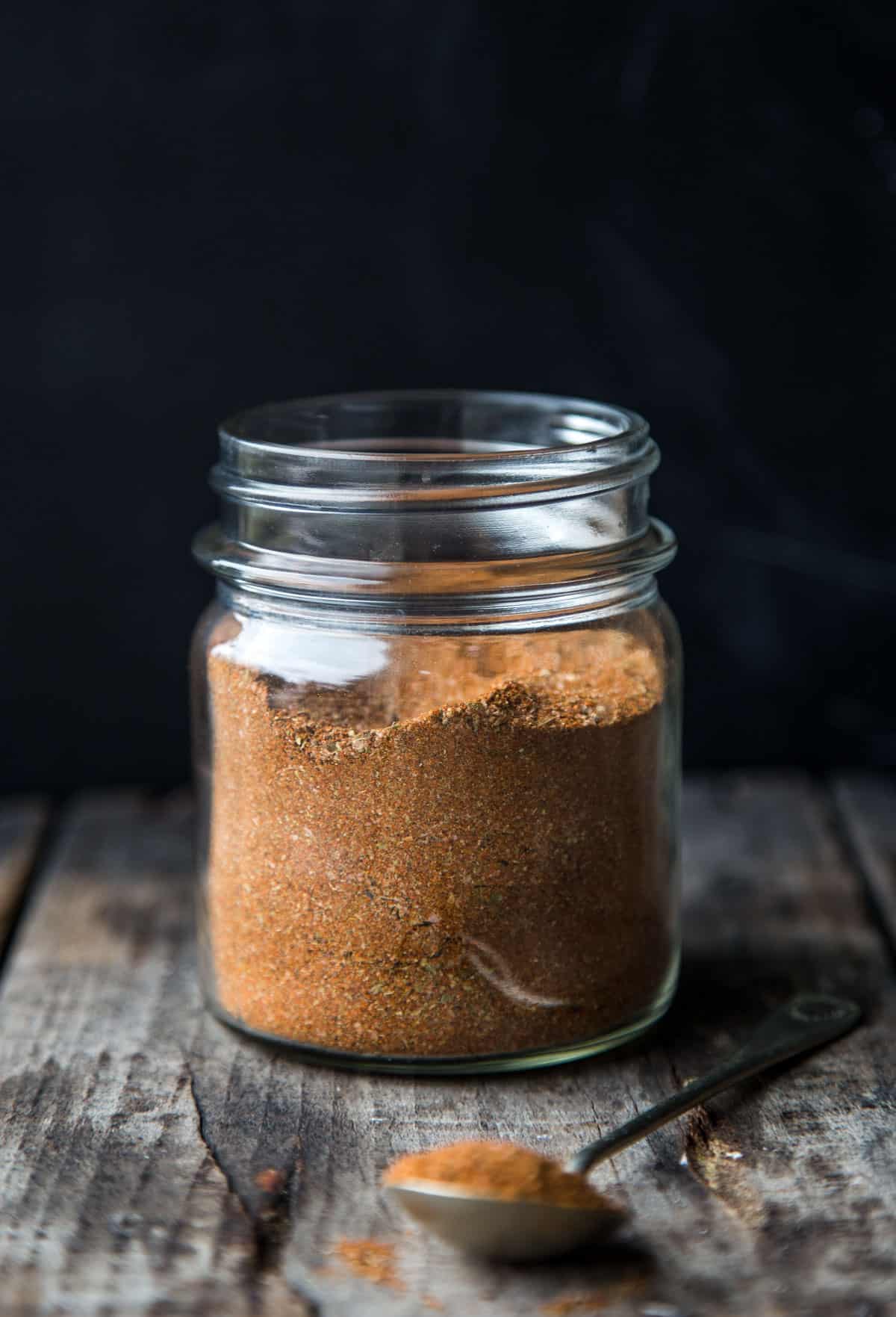 Cajun Seasoning in a mason jar