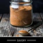 Cajun Seasoning Pinterest Pin with text on dark background