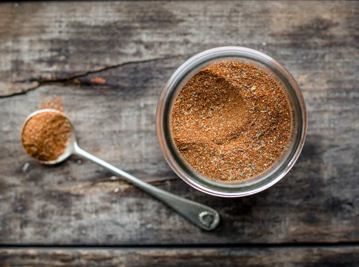 Cajun seasoning in a mason jar