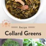 Collard Greens Pinterest Pin with text on light background
