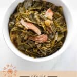 Collard Greens Pinterest Pin with text on light background