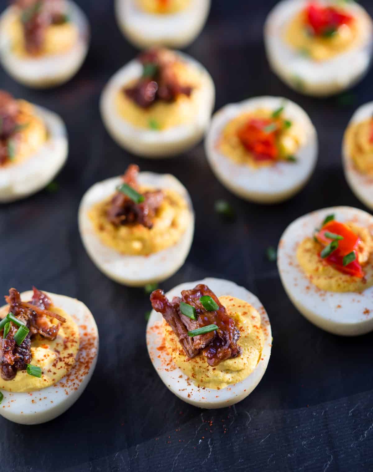 deviled eggs with brisket