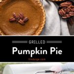 Grilled Pumpkin Pie Pinterest Pin on Dark Background