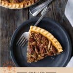 Grilled Pecan Pie Pinterest Pin with text on light background