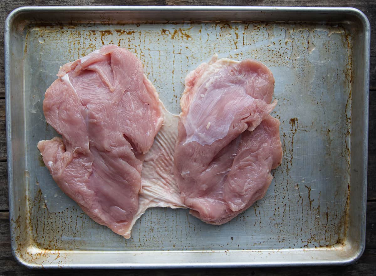 Raw boneless Turkey Breast before being separated.