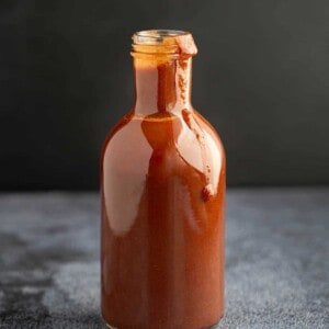 A bottle of Pinot Noir BBQ Sauce