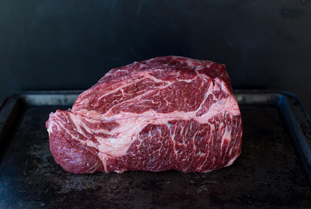 A raw chuck roast