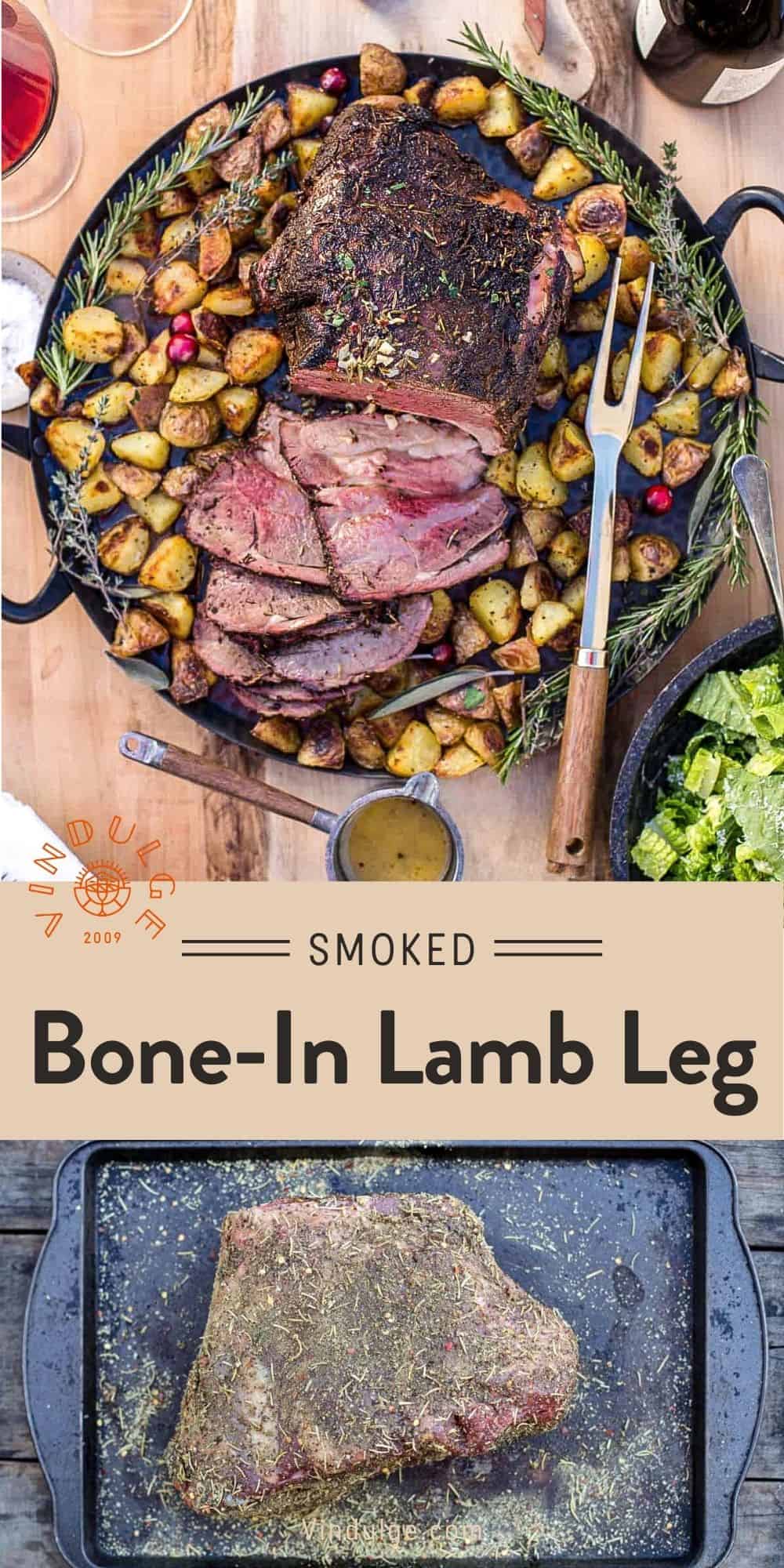 Bone In Smoked Leg of Lamb with Garlic Butter Sauce - Vindulge