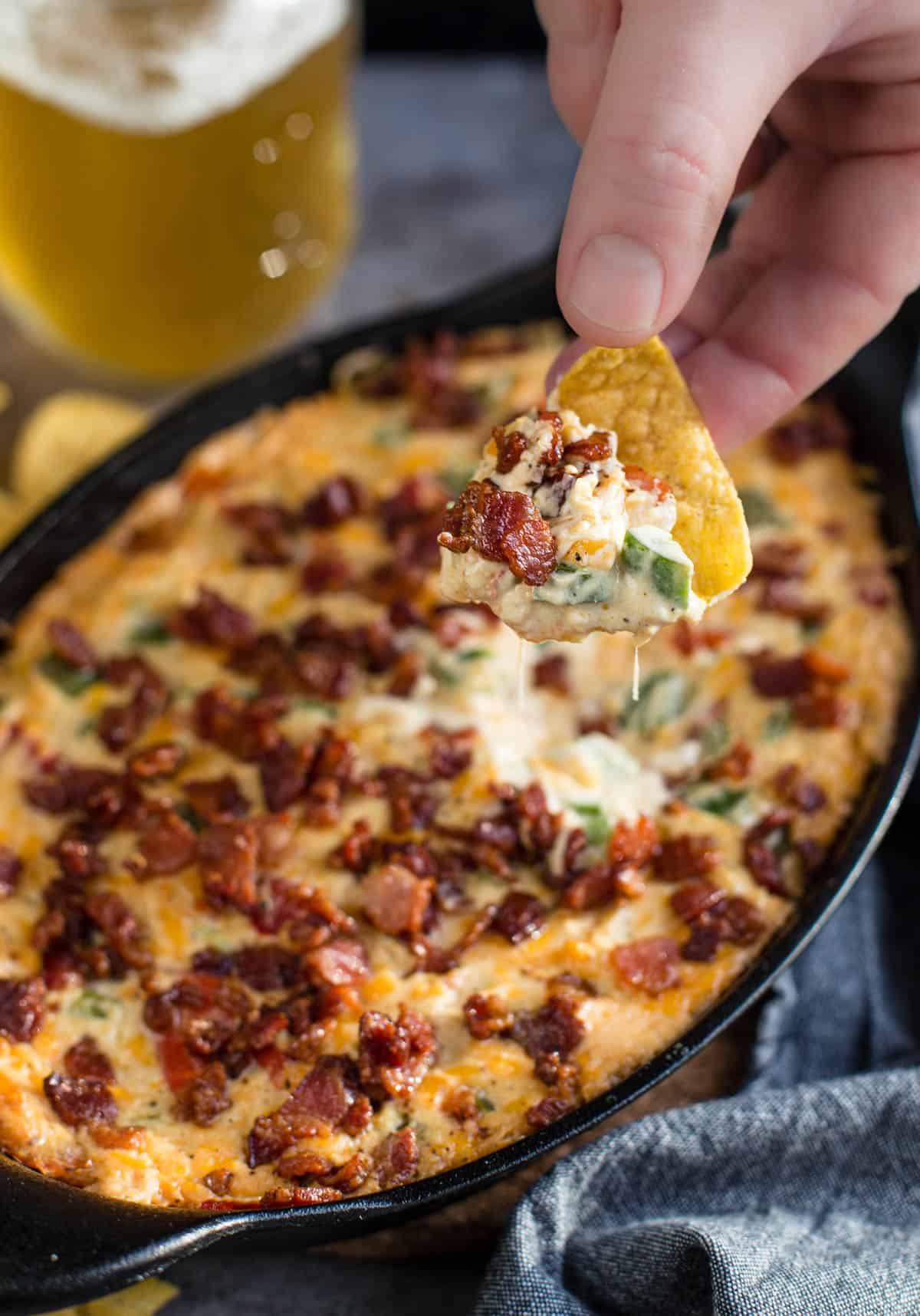 Jalapeño Popper Dip with chips