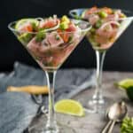 Two glasses filled with Ahi Tuna Ceviche