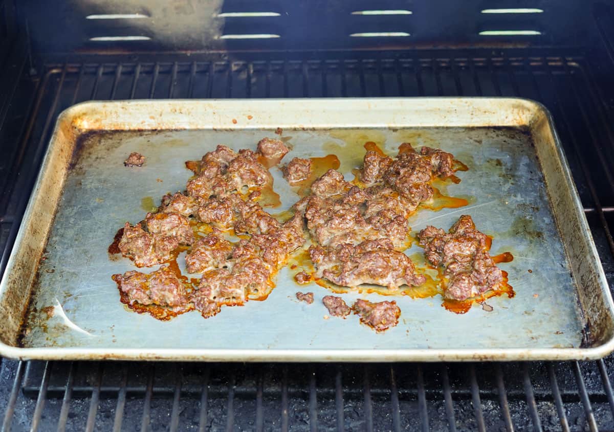 Cooking Ground Beef on a smoker