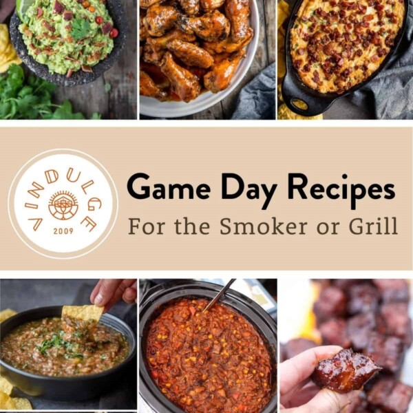 Vindulge collage of recipes for Super Bowl.