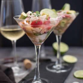 glasses of easy classic ceviche