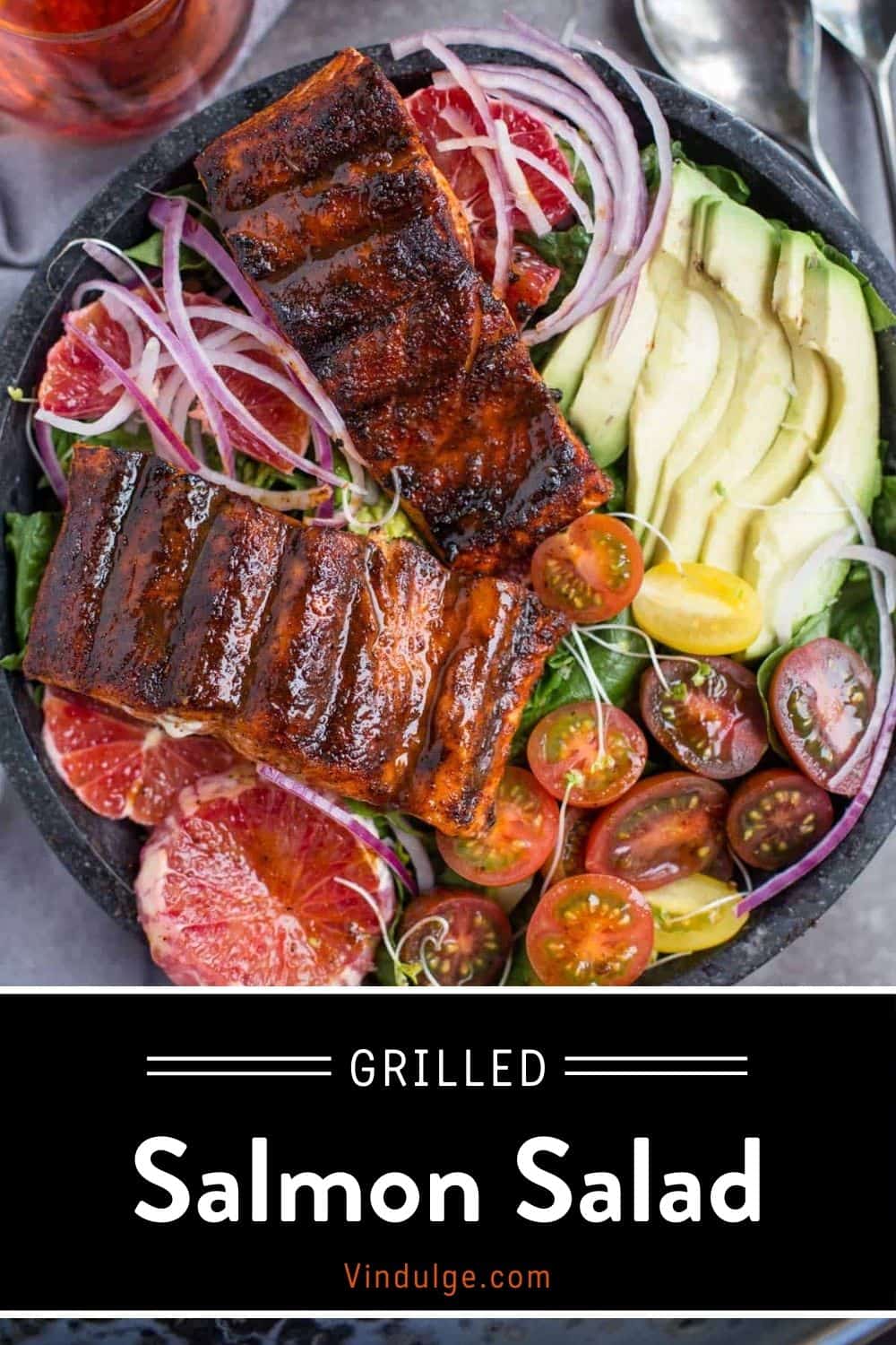 Grilled Salmon Salad Recipe with Citrus Vinaigrette - Vindulge