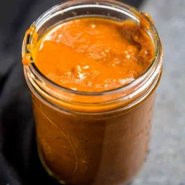 mango bbq sauce in a jar