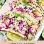 Grilled Fish Taco pinterest Pin