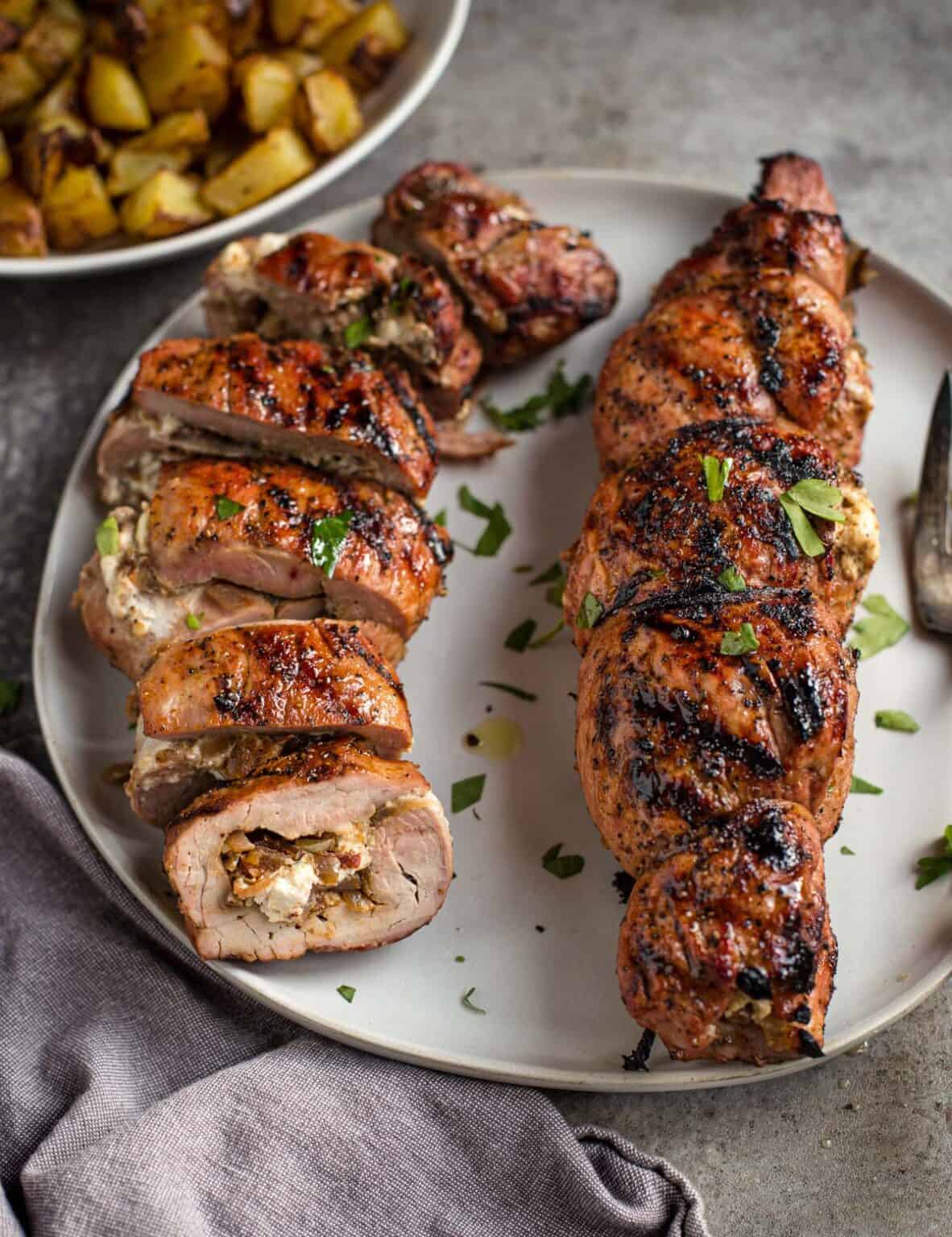 Grilled Stuffed Pork Tenderloin - Vindulge 