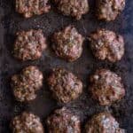 Smoked Sausage patties on a sheet pan