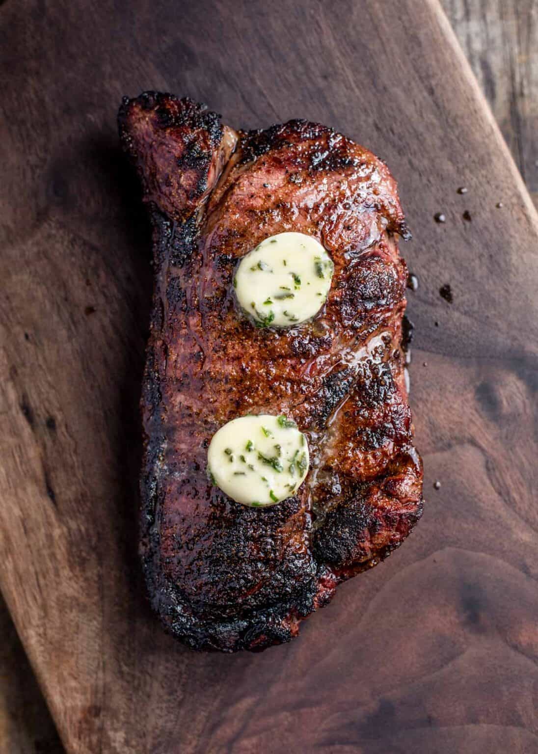 Grilled Sirloin Steak Topped With Herb Compound Butter Vindulge