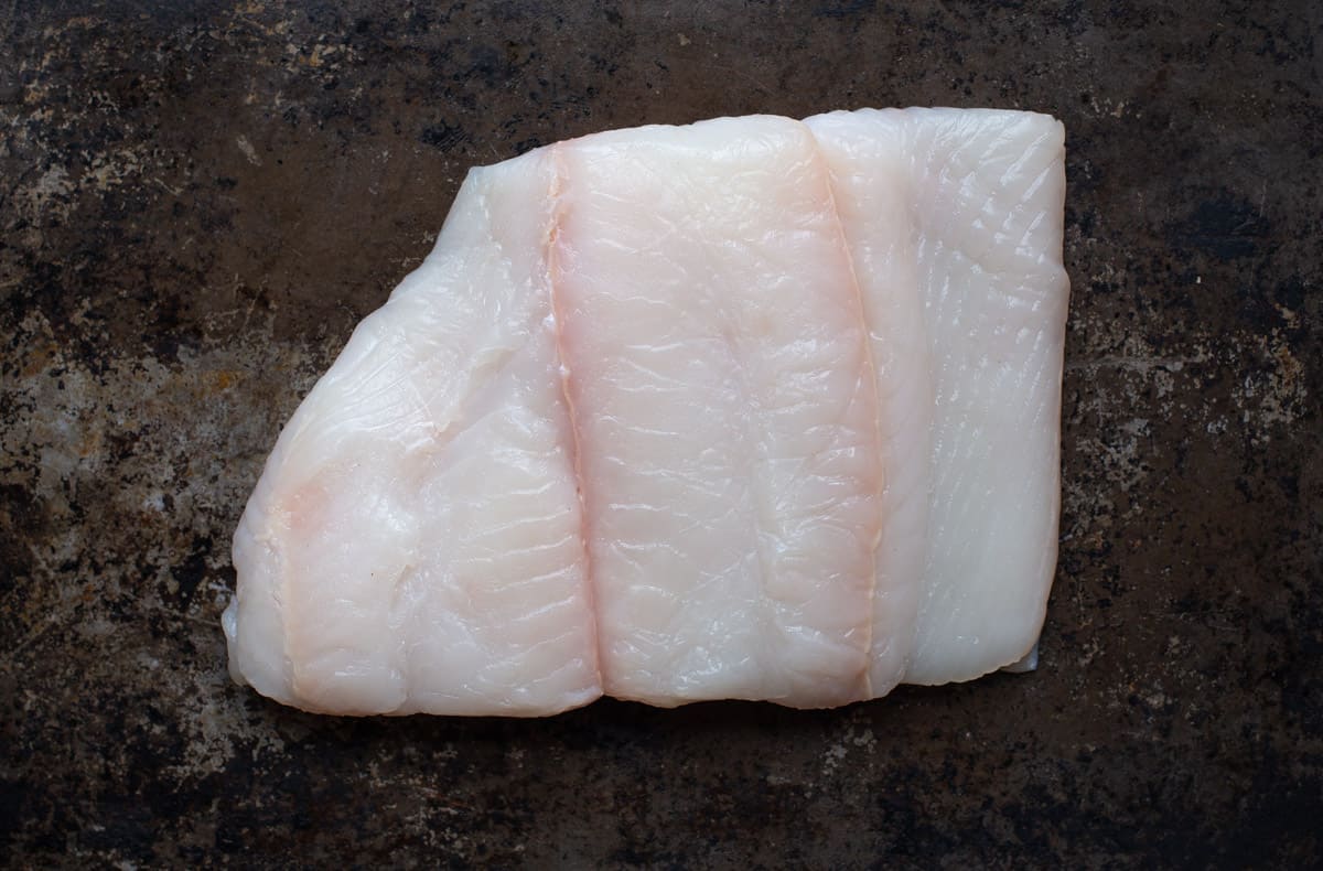 1 pound of raw fresh halibut