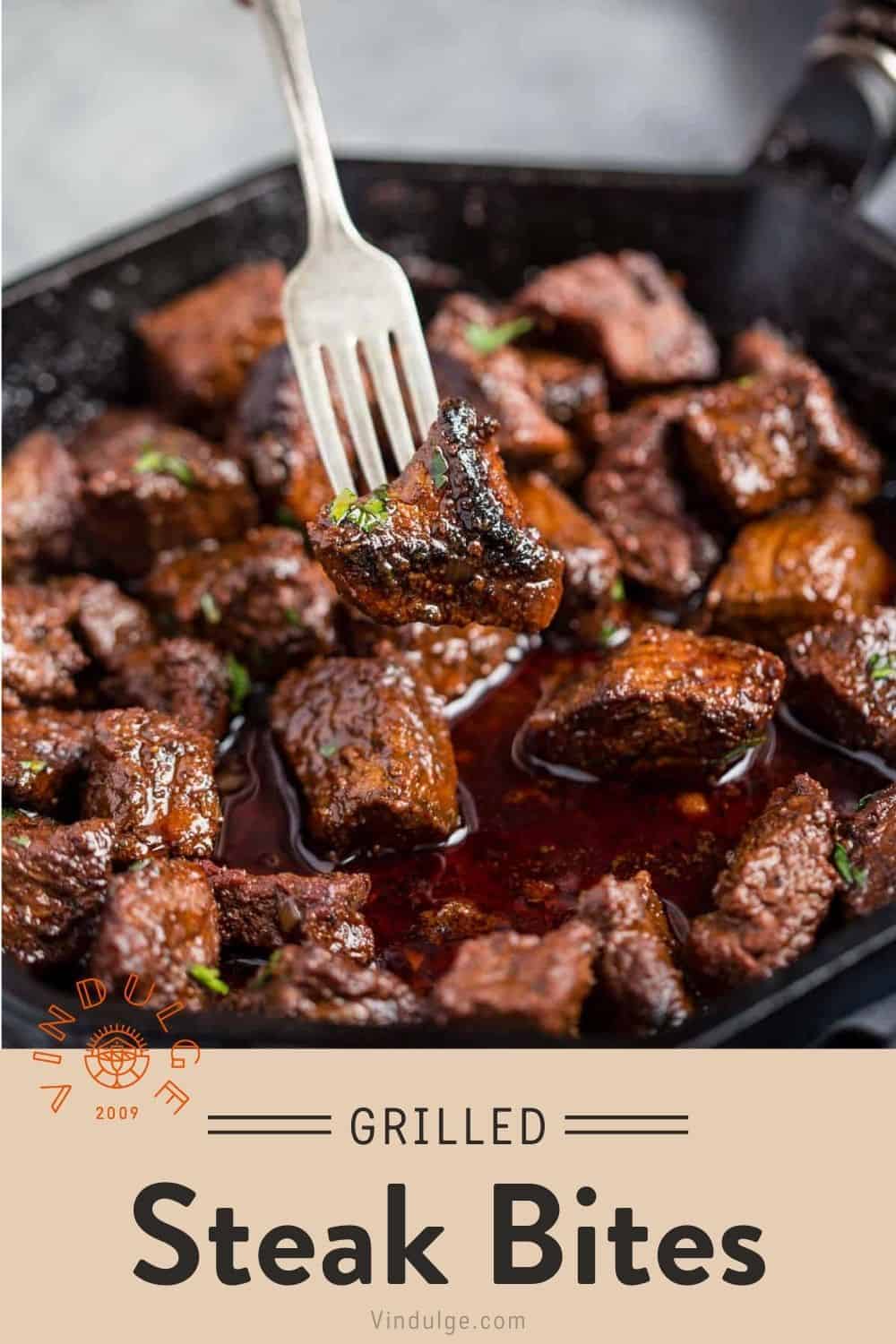 Grilled Steak Bites with Red Wine Pan Sauce Vindulge