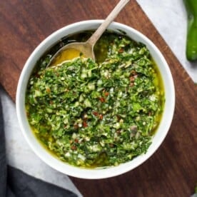 bowl of Jalapeño chimichurri