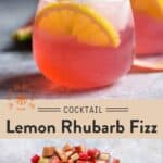 Rhubarb Lemon Fizz Cocktail pin