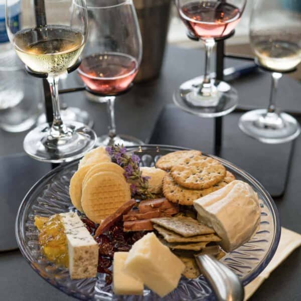 Finger Lakes Wine with cheese flight at Dr. Konstantin Frank.