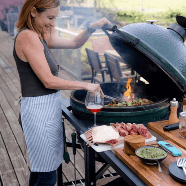 mary cressler grilling on the big green egg