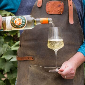 sean martin pouring albarino wine