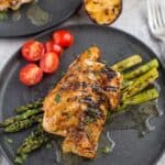 Grilled Cod with Garlic Wine Butter Sauce