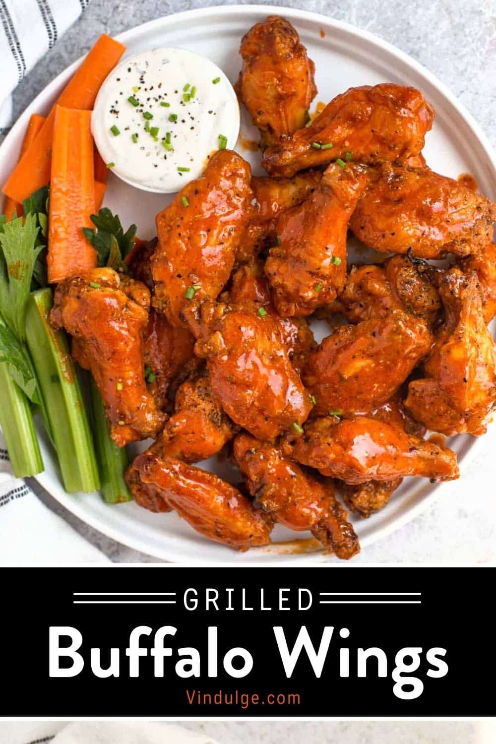 Grilled Buffalo Chicken Wings (with Crispy Skin) - Vindulge