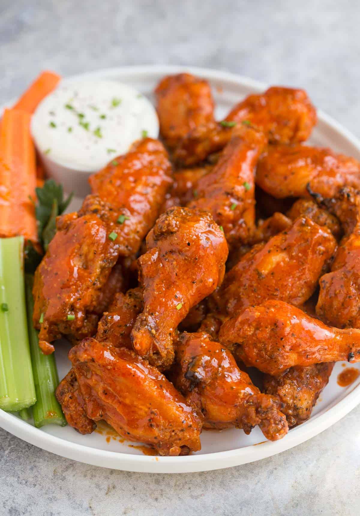 Grilled Buffalo Chicken Wings (with Crispy Skin)