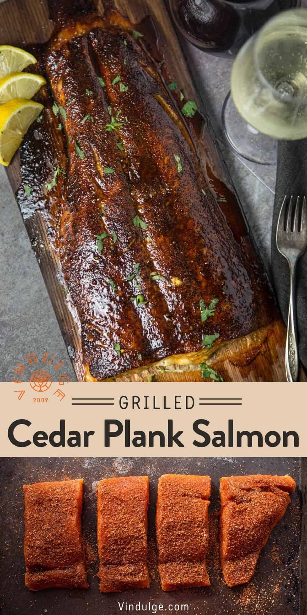 Cedar Plank Grilled Salmon with Maple Chipotle Glaze - Vindulge