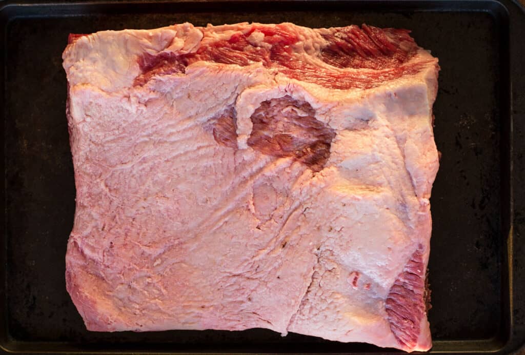 raw brisket flat