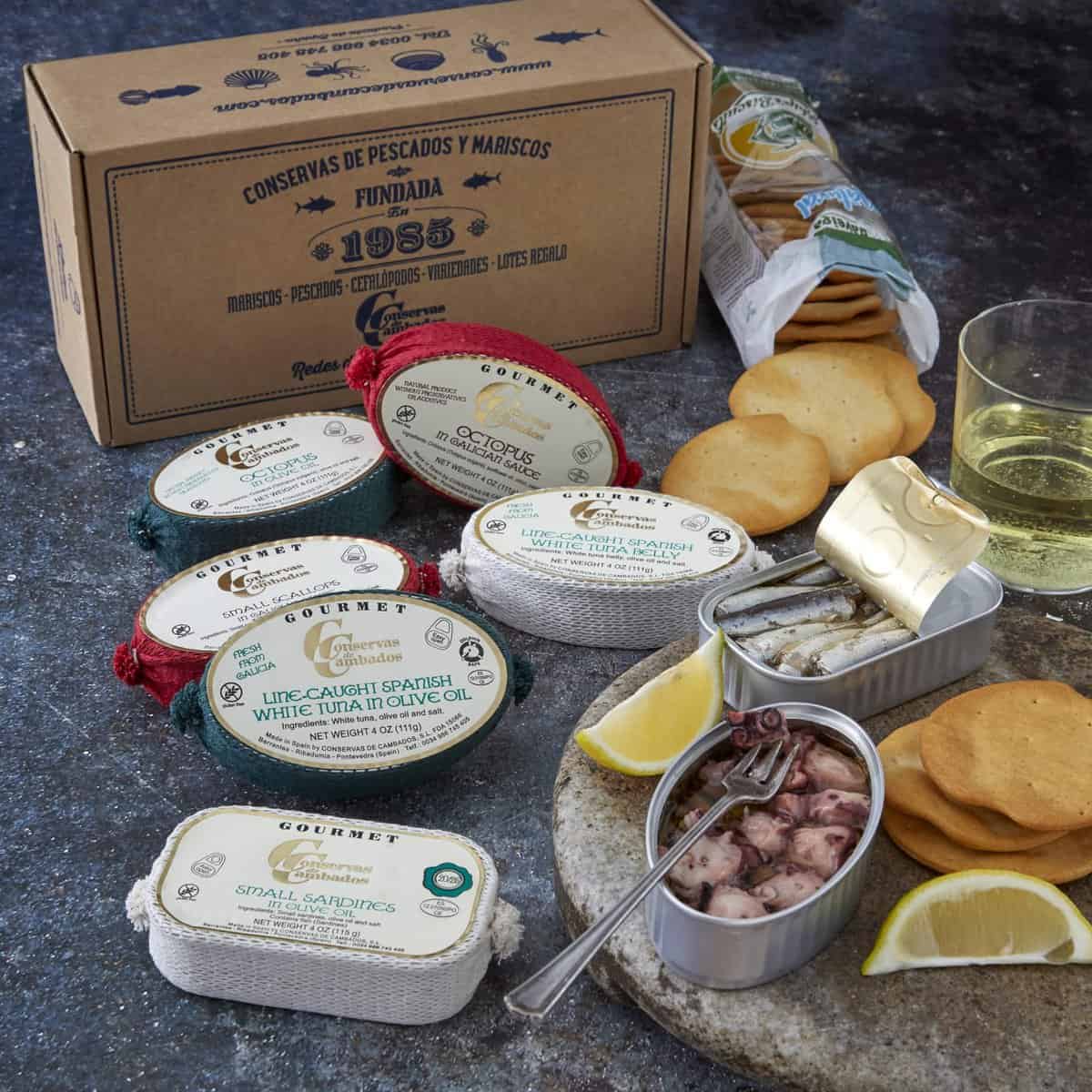 la tienda photo of their spanish seafood tin gift pack.