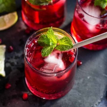 Pomegranate Cocktail in a glass.
