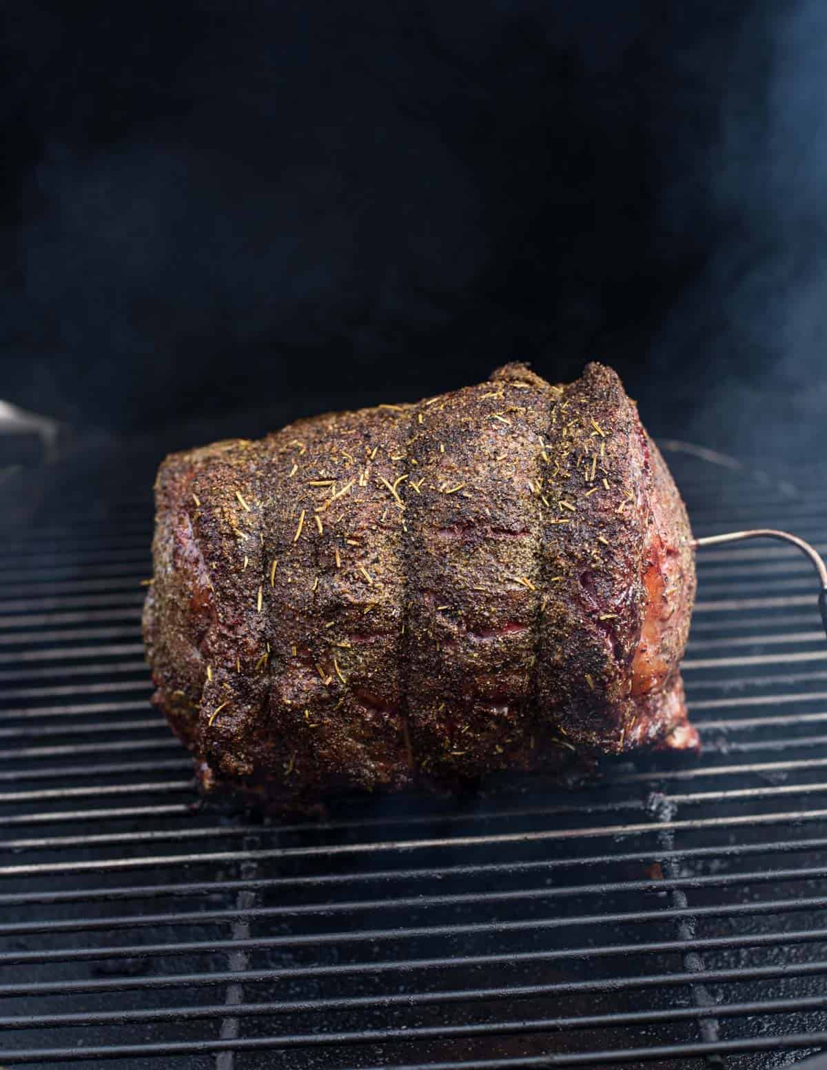 Prime Rib cooking on the grill