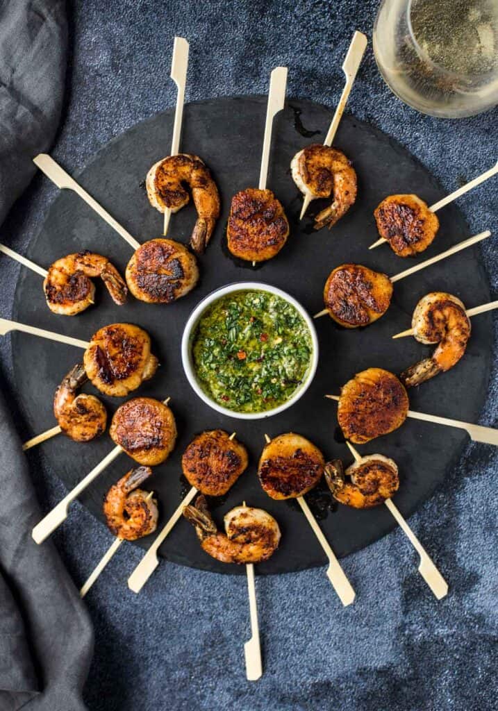Grilled Scallops and Shrimp with Chimichurri - Vindulge