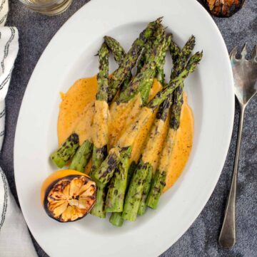 Grilled Asparagus with BBQ Hollandaise Sauce