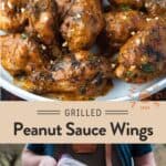 Grilled Chicken Wings with Spicy Peanut Sauce