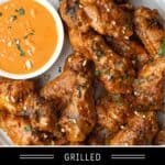 Grilled Chicken Wings with Spicy Peanut Sauce