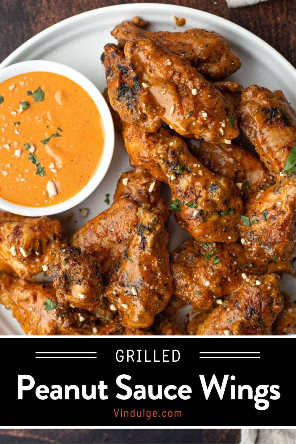 Grilled Chicken Wings with Spicy Peanut Wing Sauce Vindulge